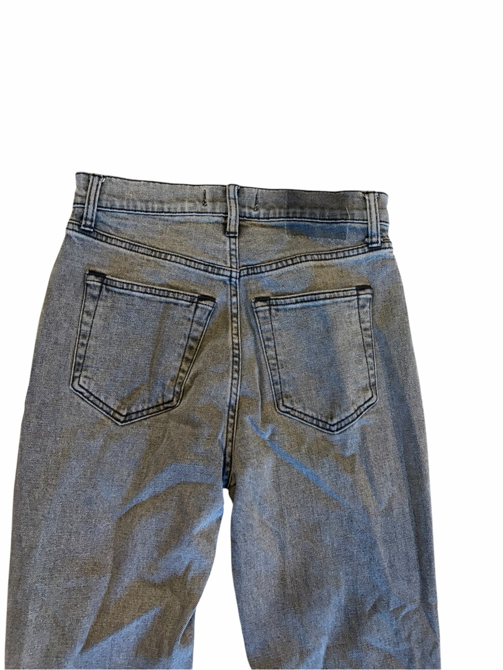 Abercrombie & Fitch Gray The Ankle Straight Ultra High Rise Jeans Raw Hem 26 - Picture 4 of 8
